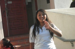 me, Marlene Guillermo outside LA Leadership High School